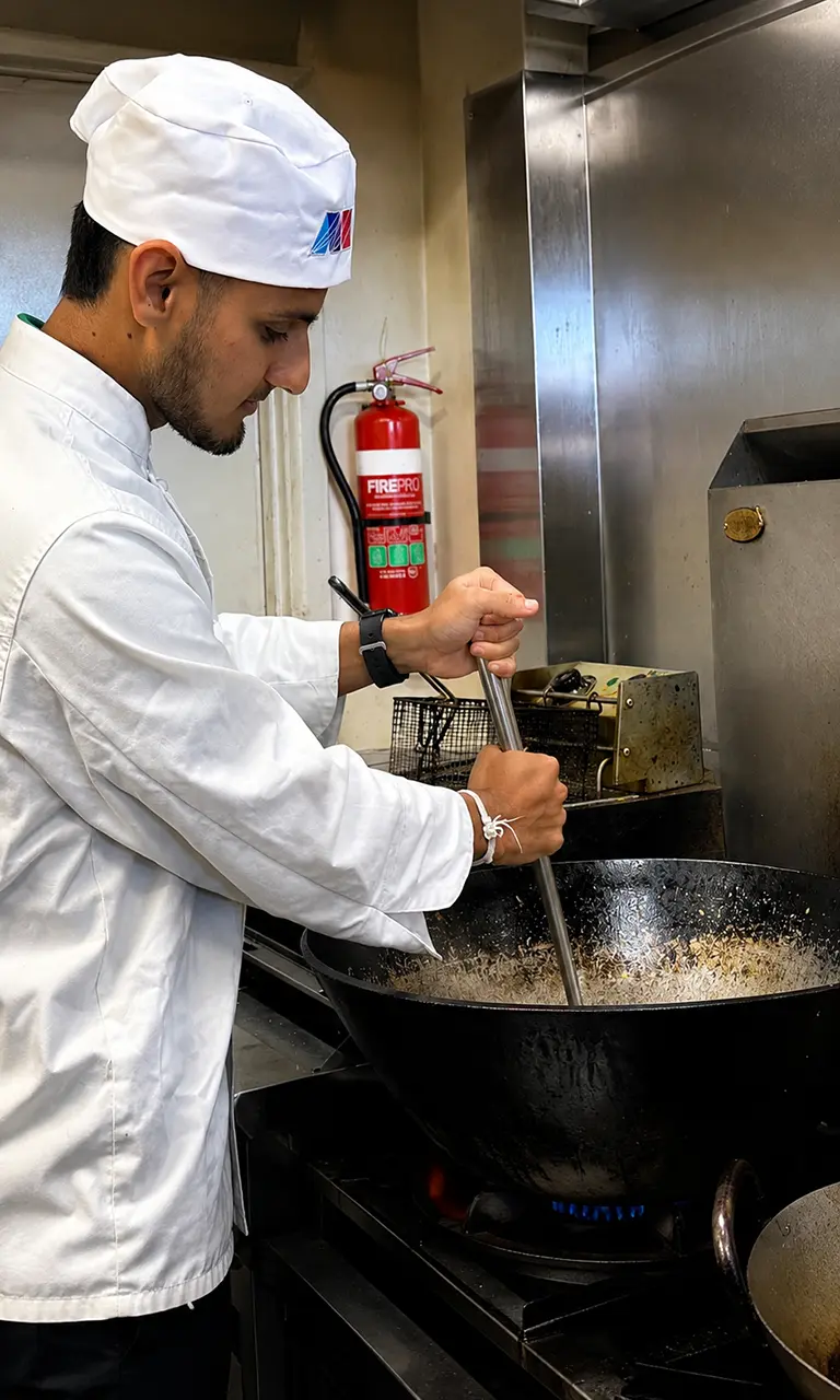 Experienced chefs preparing Sri Lankan food